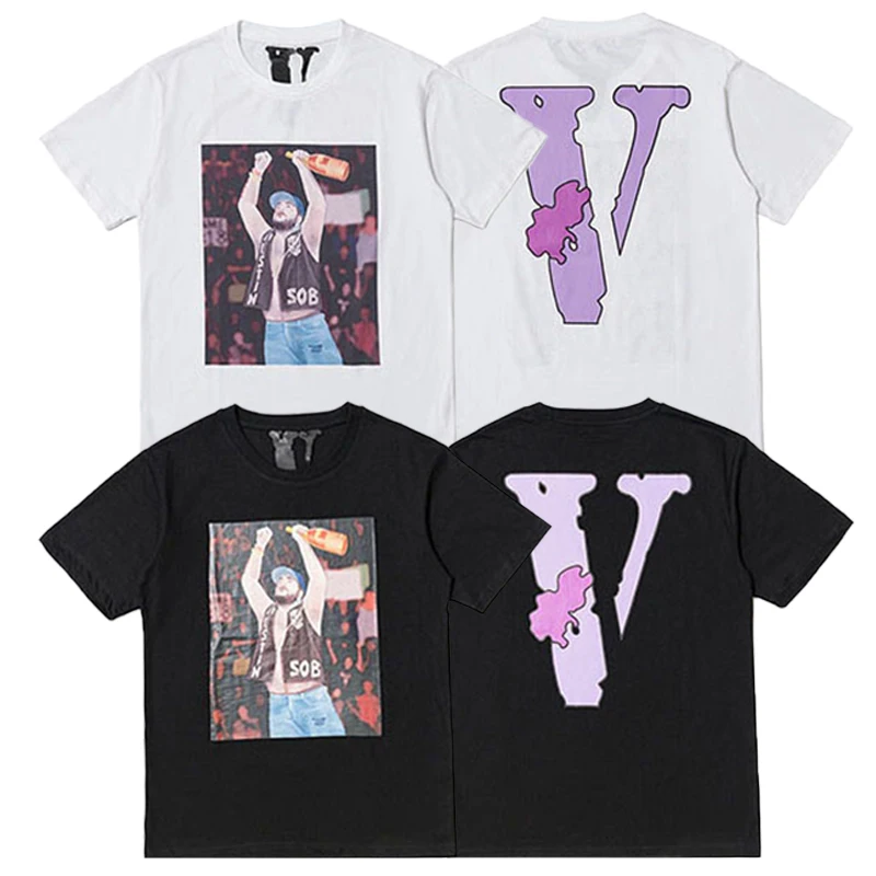 
ASAP x V LONE Joint YAMS DAY Tee Hip-Hop Rap Digital Direct Injection oil Painting Short Sleeved T-shirt Men 