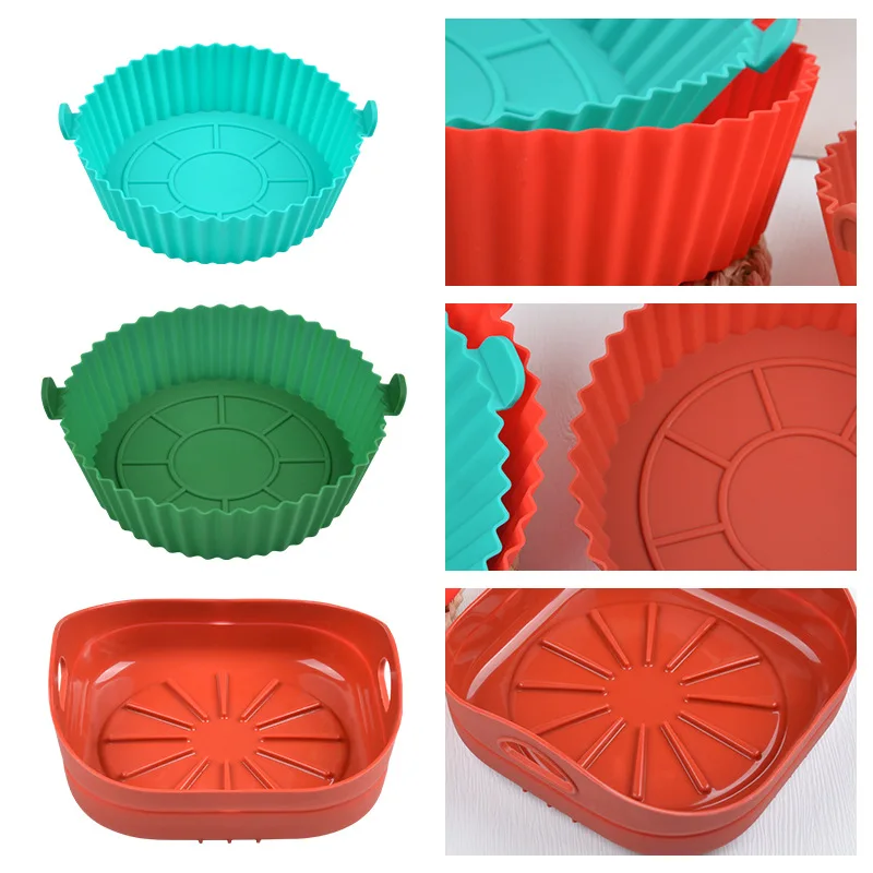 Reusable Basket No Stick Food Safe Silicone Air fryer Liner Round Big Air fryer Silicone Pot