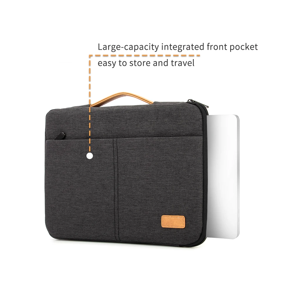 Handle Laptop Carrying Case Sleeve Case Protective Bag with Front Accessories Pocket for macbook 12 Tablet 13 14 15.6 Chromebook