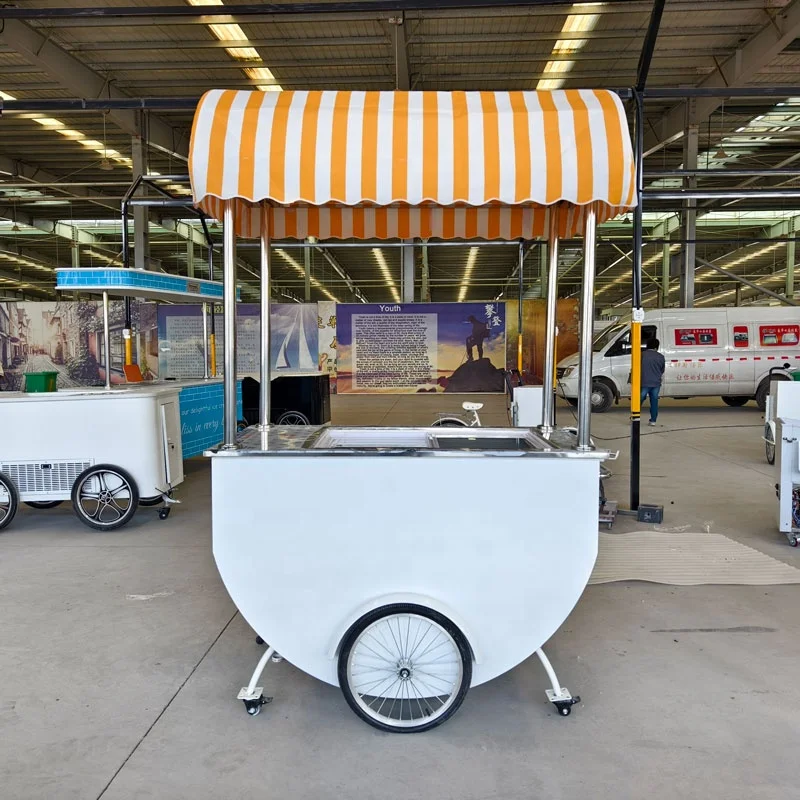 Best Quality Mobile Ice Cream Tricycle Vending Push Bike Cart Food Vending Bike Ice Cream Bike For Sale