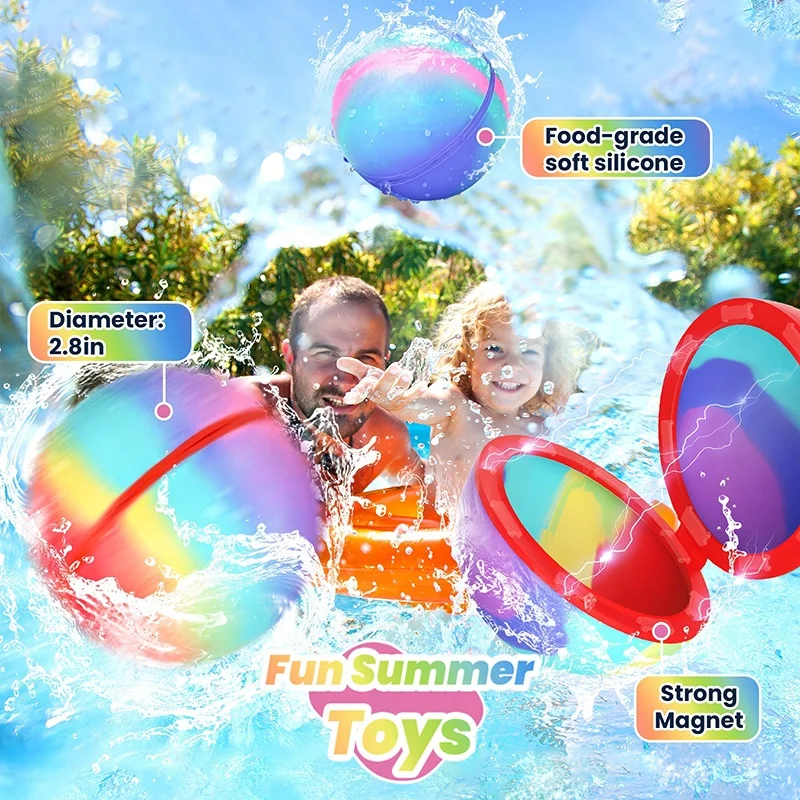 Soppycid Magnetic Magic Reusable Silicone Splash Water Balloons Balls Bomb Self Sealing Water Balls Bombs For Games