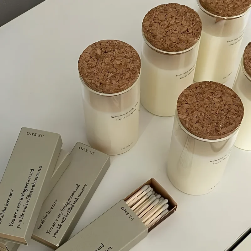 Glass scented candle smokeless fragrance soybean wax scented candle