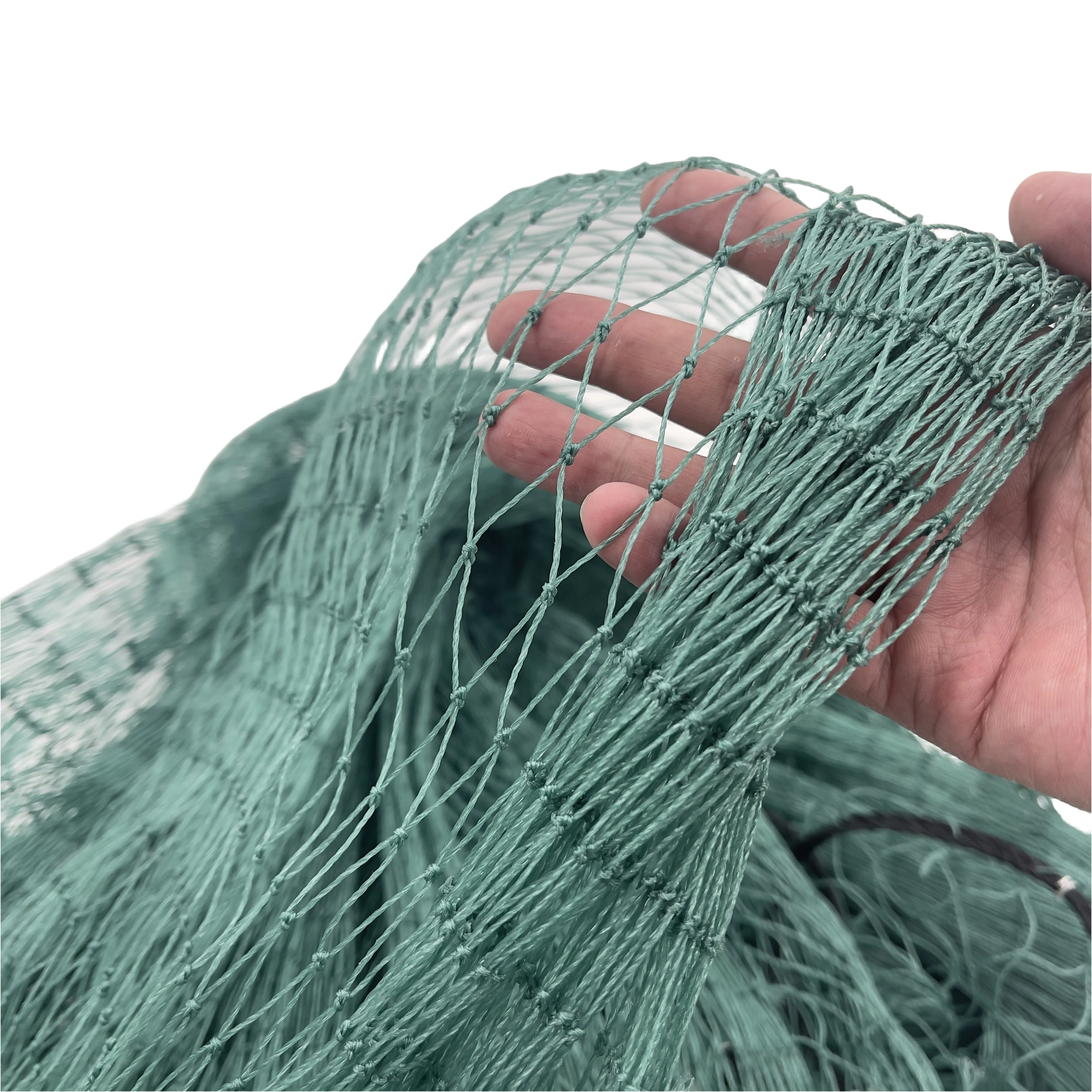 Hot sale 9PLY 15PLY 150MD 100M  single double  Knotted PE Fish Net HDPE trawl net