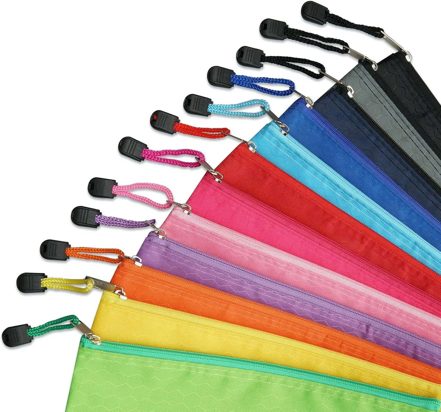 Waterproof Pencil Storage Bag Nylon Mesh Zipper Pouch A6 Travel Essentials Organizer Plastic File Folders for School & Office