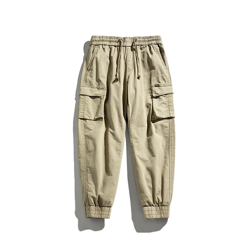 Pocket Design Trousers Neutral Cool Guys Street Wear Full Length Loose Design Chino Overalls 6 Pockets Cargo Pants