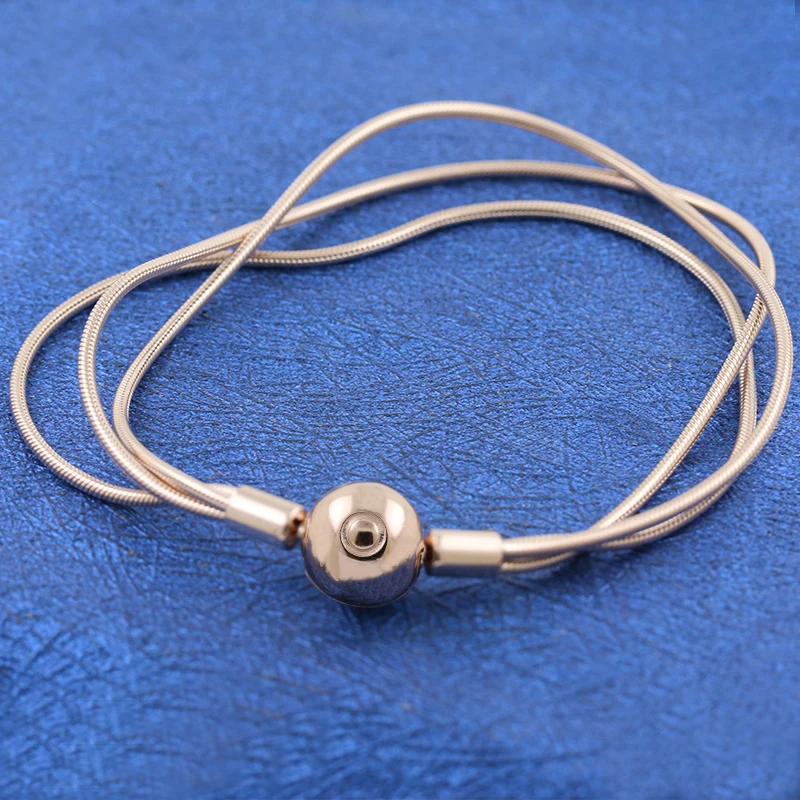 
Jewelry Factory 100% 925 Sterling Silver Rose gold multiple snake bone chain Fit Original Pandora Bracelet 