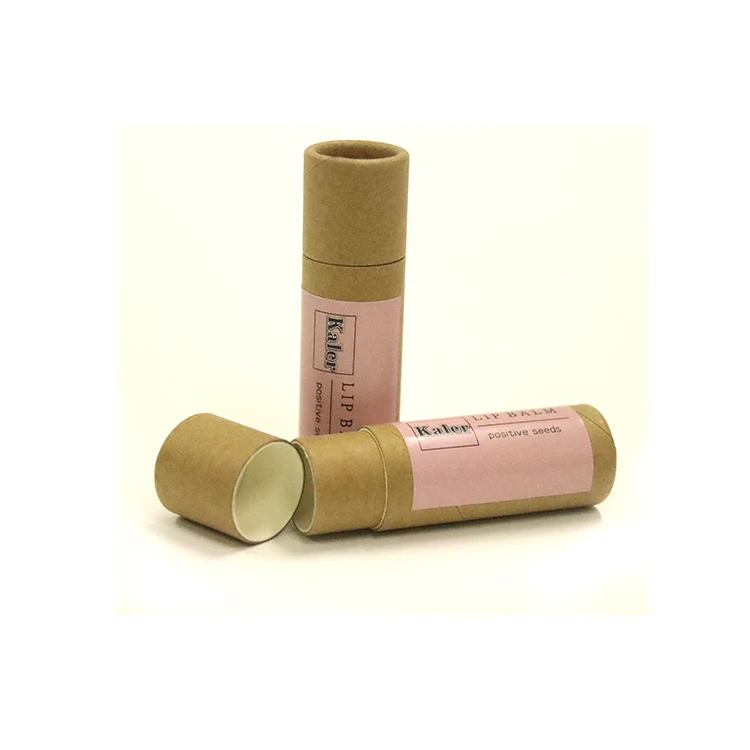 Biodegradable   push-up Paper Tube Packaging for Natural Deodorant Kraft Cardboard  Tube   for Lip balm&body balm lipsticks