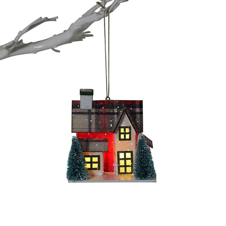 SOTE Wholesale Red Handmade House 9*7*10 CM Christmas Hanging Decorations Christmas Tree Pendant