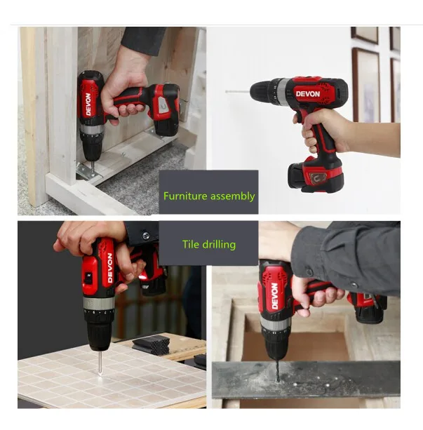 12V lithium electric percussion drill set household battery power drill