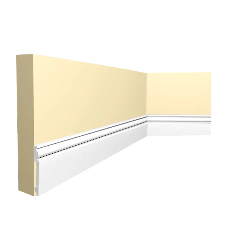 80*13mm Easy Install PVC Skirting Plastic Mould Polystyrene Waterproof Interior PS Skirting Board JC05-80
