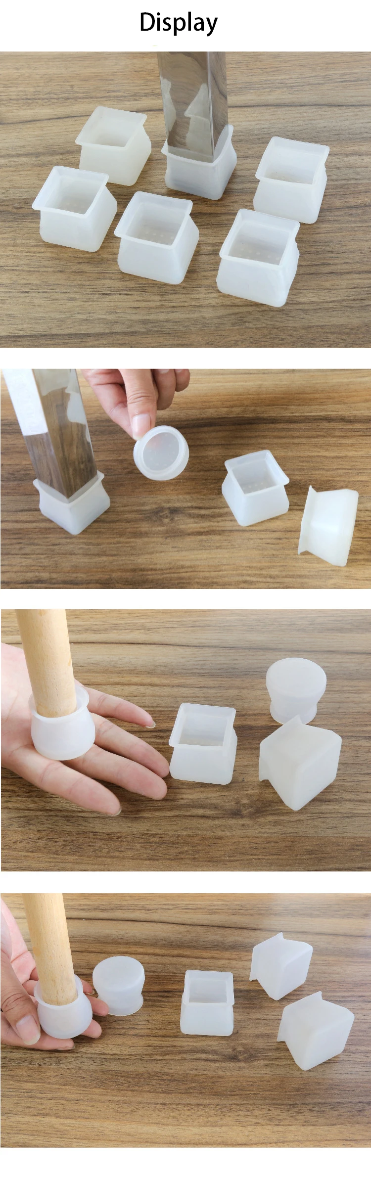 White silent silicone chair foot cover table and chair foot pad protector