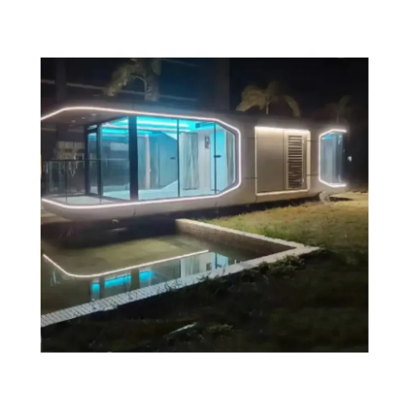 Space capsule holiday cottage star roof house luxury modern prefab homes camp sleeping pod cabin with bedroom