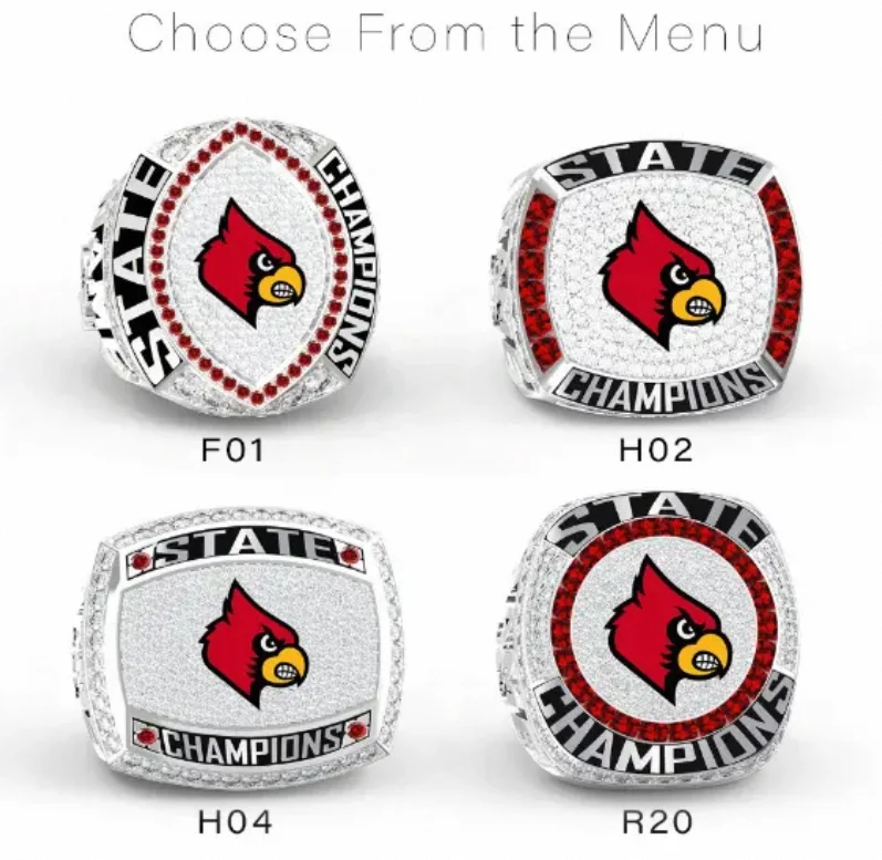 High Quality Custom Team Champions Ring for Basketball Ice Hockey Football Baseball & Softball Heart-Shaped Jewelry for Weddings