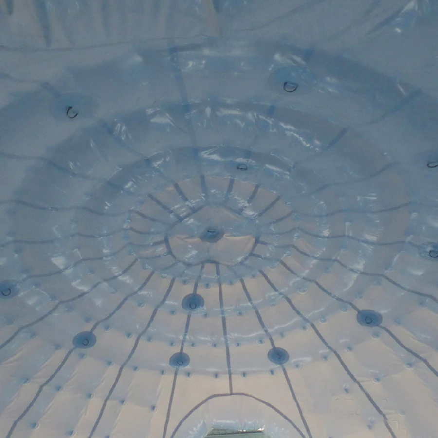 6m Air tight big dome inflatable bubble tent with LED lights placed inside via zippers with clear pvc outside for exhibition