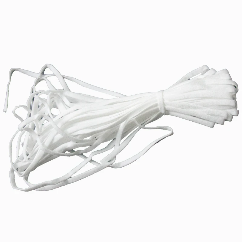 flat 5 mm width elastic ear rope for mask-used face masking ear loop high quality disposable flat-mask used soft fluffy