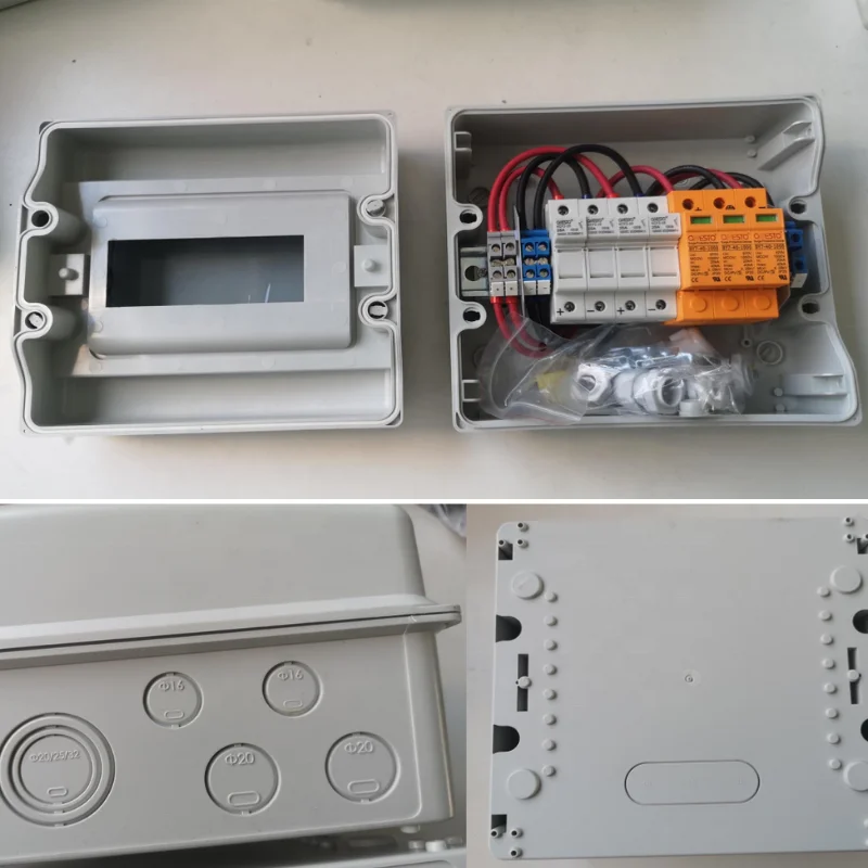 Solar DC Combiner Box 2 Strings DC1000V 25A Solar PV Array Junction Box 2 in 1 out Isolation Distribution Box