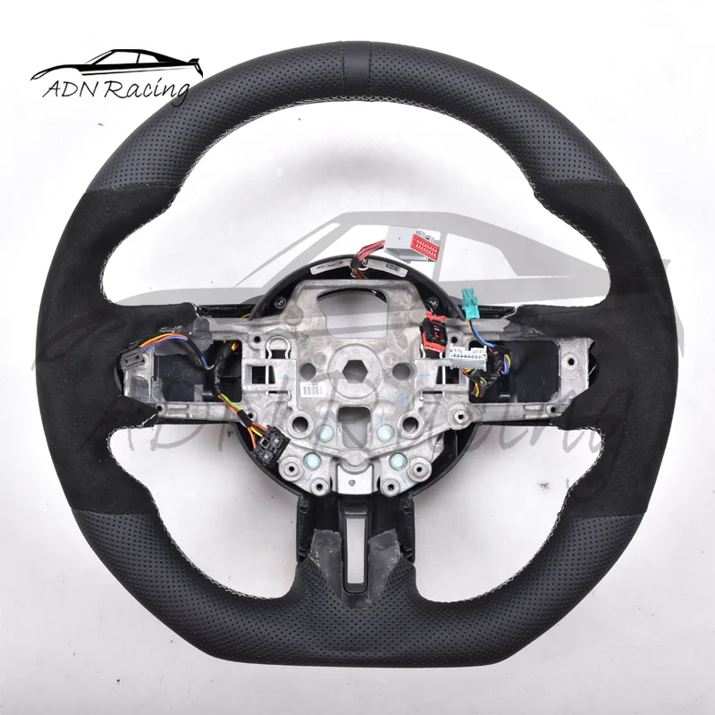 Perforated Leather with Italy Al.cantara Custom Steering Wheel For FORD MUSTANG 2018+