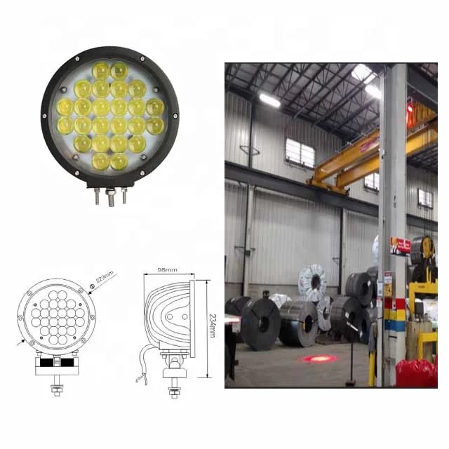 Overhead High brightness 72W Spot Beam Crane Warning Light Round type for forklift lights driving Light Work Lamp Styling