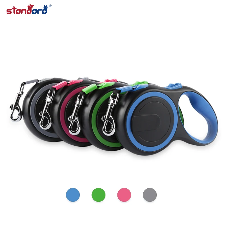 
Amazon hot sale hands free One Button Brake Lock Tangle-Free Sturdy Luxury Adjustable Nylon Retractable Dog Leash for American 
