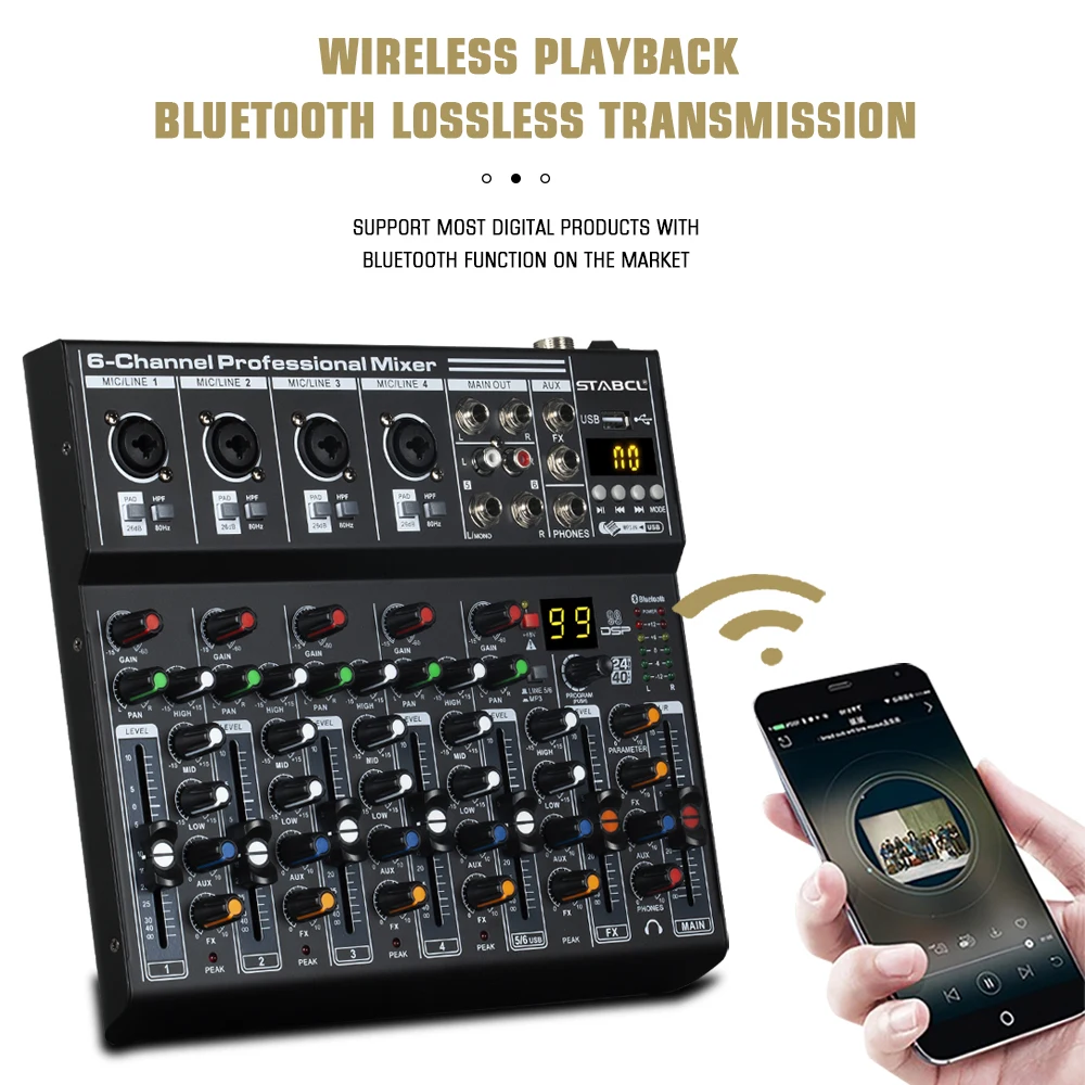 ST-4M Mini  Audio Mixer with USB Interface 4 Channels for Home Karaoke and Club Applications