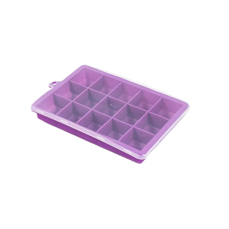 
Approved Custom Food Grade Cream Mould Silicone Ice Cube 15 Cavity Tray Silicone Ice Mold 