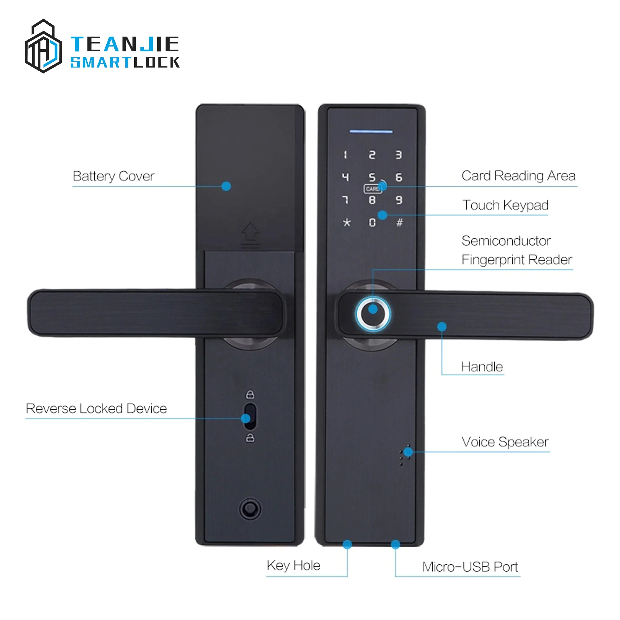 Fingerprint Digital Door Lock Keyless Password Outdoor Waterproof Smart Lock Doorbell Wifi