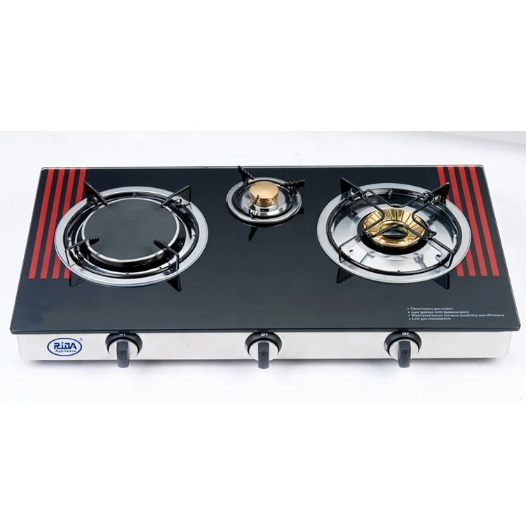 
High quality mulit function automatic ignition 3 burner cooking infrared heavy duty gas burner stove 