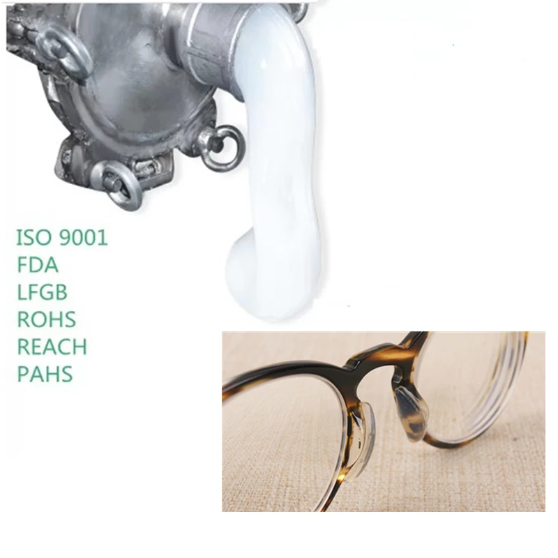 
Anti-Slip Soft Silicone Adhesive Nose Pads for Eyeglass Glasses High glass nose pad transparent liquid silicone rubber 