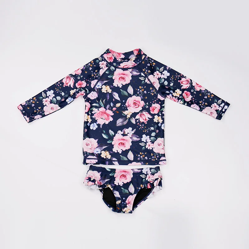 Индивидуальный высококачественный солнцезащитный купальник с длинным рукавом UPF 50 + детский для девочек из двух