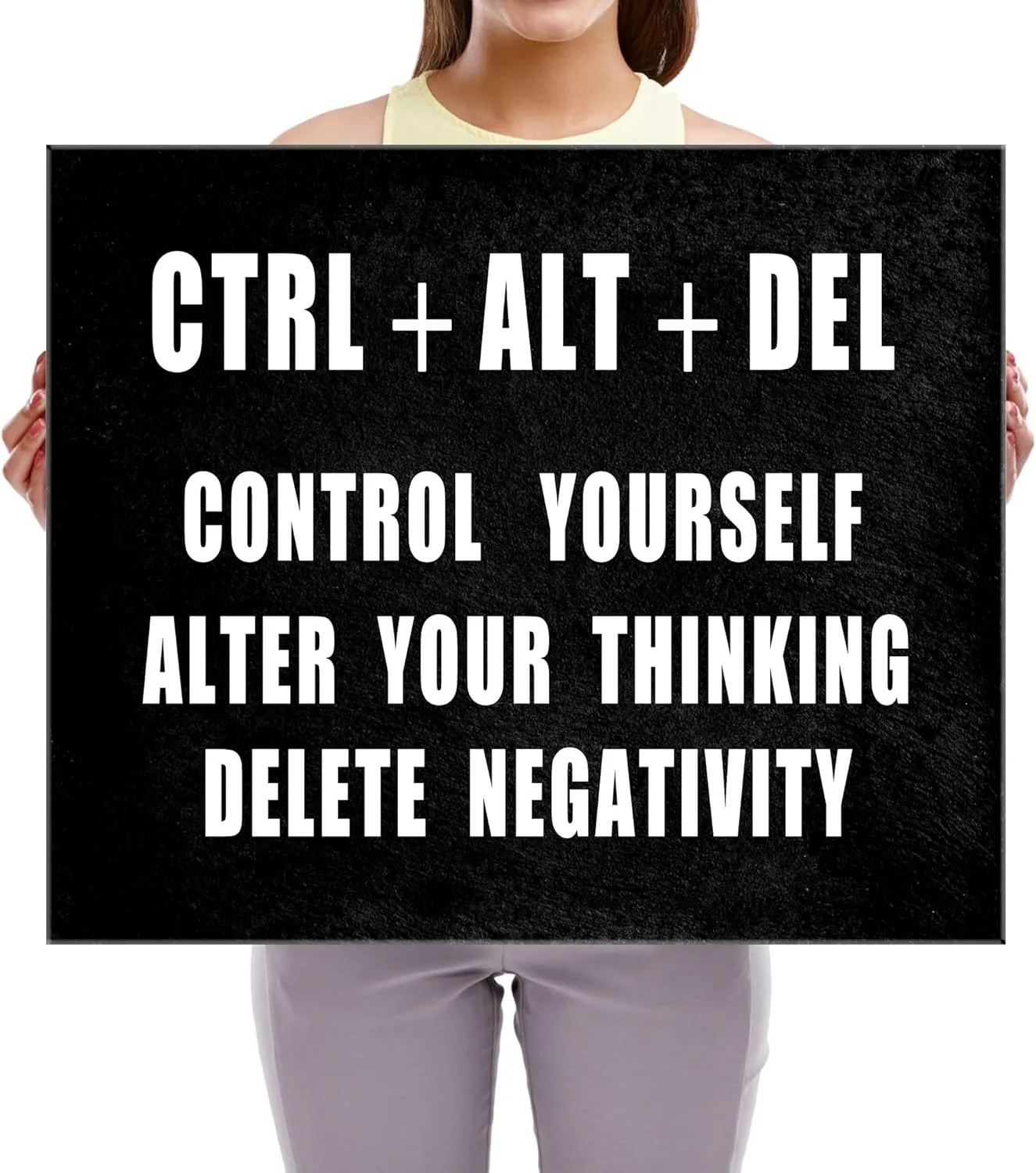 BIGIMAGE Modern Canvas Prints Wall Art Motivational Think You Speak Poster with Positive Quotes for Classroom Office Living Room