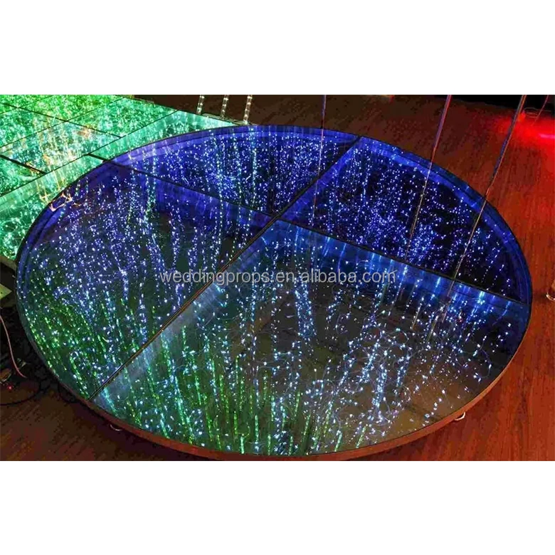 Круглый танцевальный пол Свадебный сценический танцпол с RGB-подсветкой светодиодный коврик