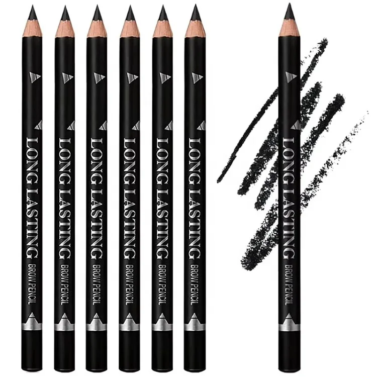 New Wooden Eyebrow Pencil Eyeliner 2 in 1 Waterproof Long Lasting Natural Makeup Eyebrow Pencil Eyeliner Wholesale