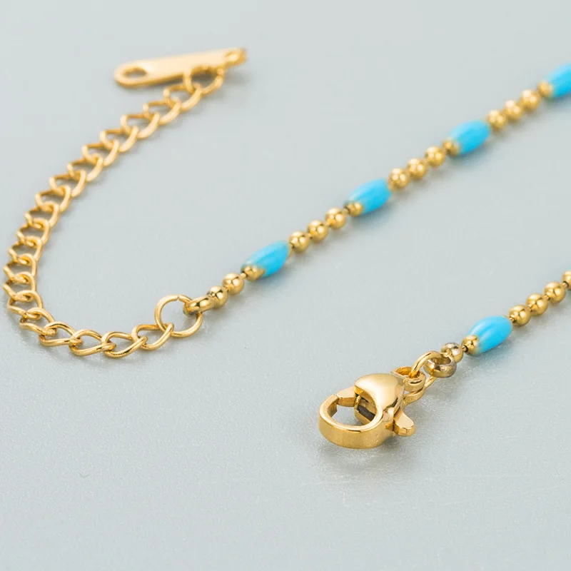 Stainless Steel Chain Plus Drop Oil Mixed Color Beads for Jewelry Making Bracelet Necklace Accessories Wholesale