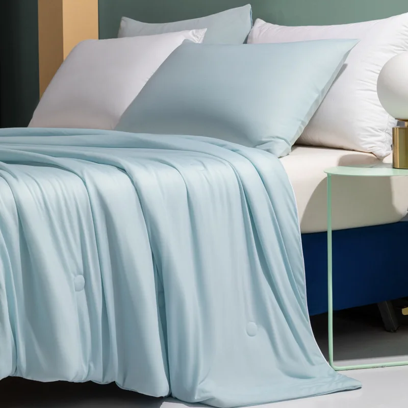 Кондиционер летнее одеяло тонкое покрывало для дивана однотонного цвета шелковое со льдом