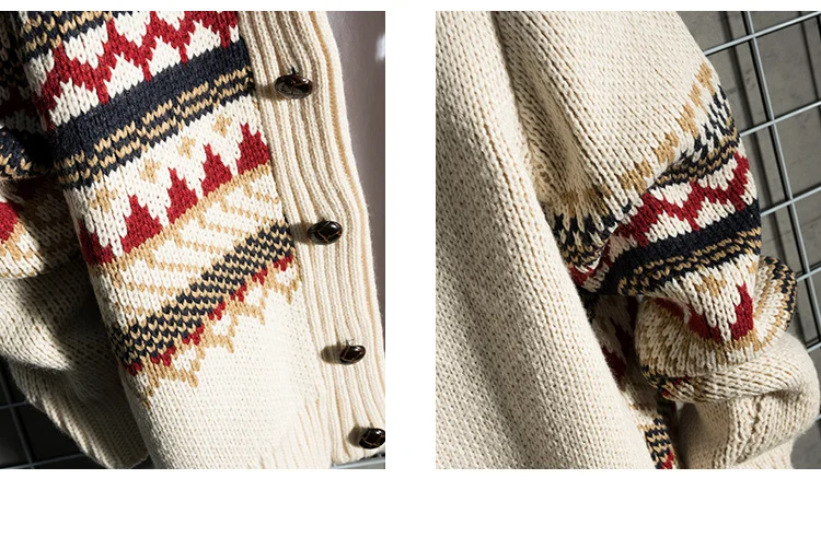 Мужские свитера с длинным рукавом и вышивкой, жаккардовые трикотажные кардиганы для мужчин