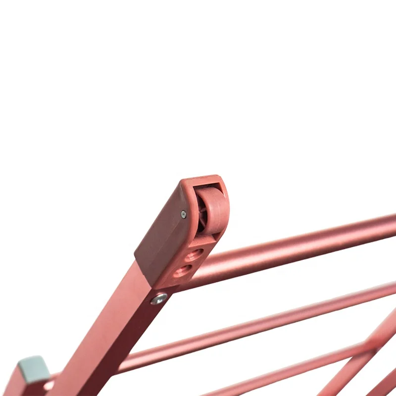AL-7019W 2023 Hot Sale Aluminum Clothes Drying Rack Balcony Foldable Clothes Drying Rack Portable Mobile Clothes Airer