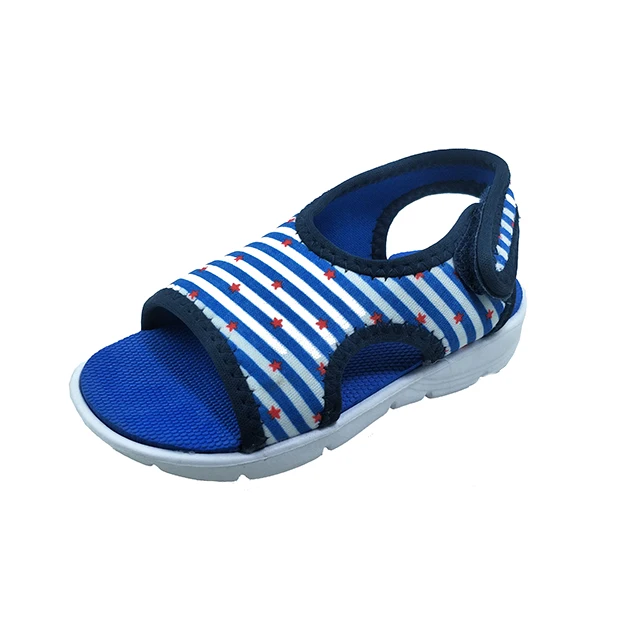 Новинка лета 2023, детские Нескользящие Дышащие Регулируемые пляжные тапочки в полоску для отдыха