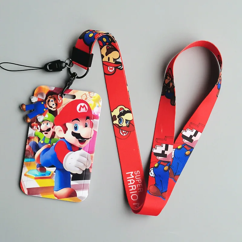 DL2904 Cartoon anime hard bus card holder, mobile phone long lanyard, student campus access control work card holder