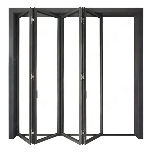 Low-E glass accordion kitchen custom bi fold aluminum folding doors for veranda