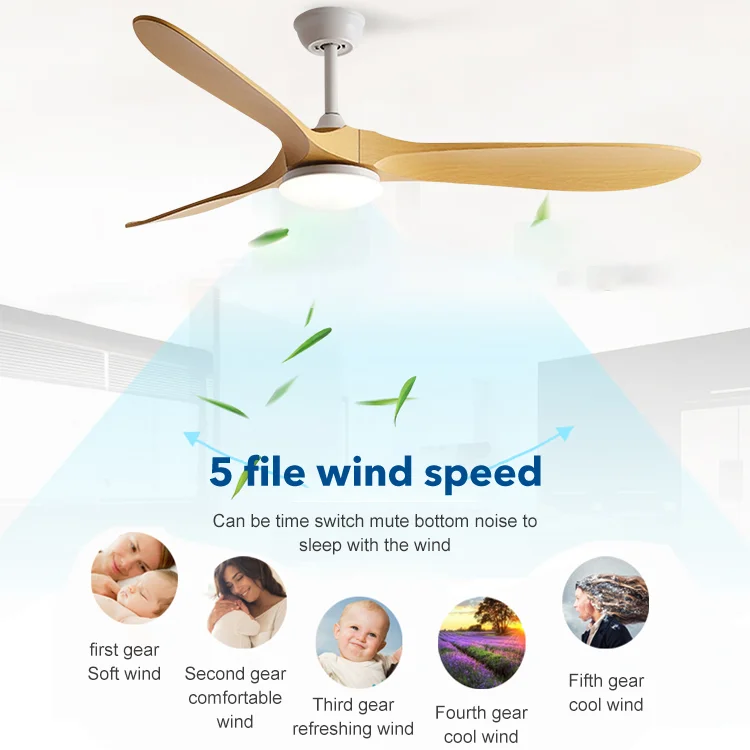 2024 42 Inch 52 Inch 60 Inch Home Luxury Decorative ABS Blade DC Motor Remote Control Modern Bldc Led Ceiling Fan With Light