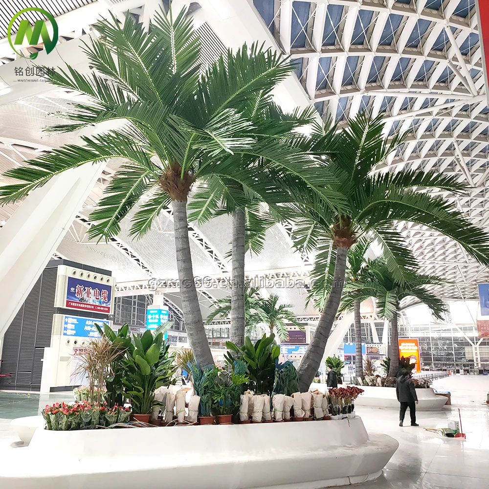 Big Green Fake Coconut Tree Faux Plant Artificial Palm Tree For Indoor Outdoor Decorative