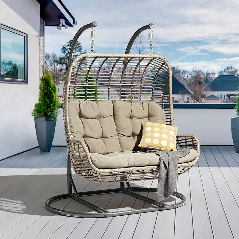 Double Garden Swing Basket Chairs Rattan Hanging Outdoor Swing Egg basket chair