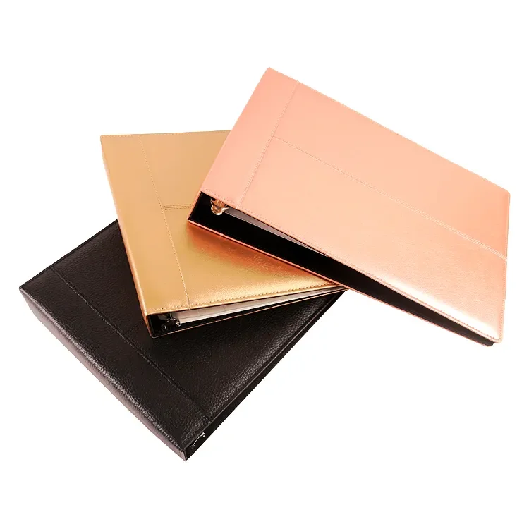 Custom Office Supplies Classic Business Loose Leaf 7 Ring Binder Folder Meeting Record Document File Folder Learning Binder
