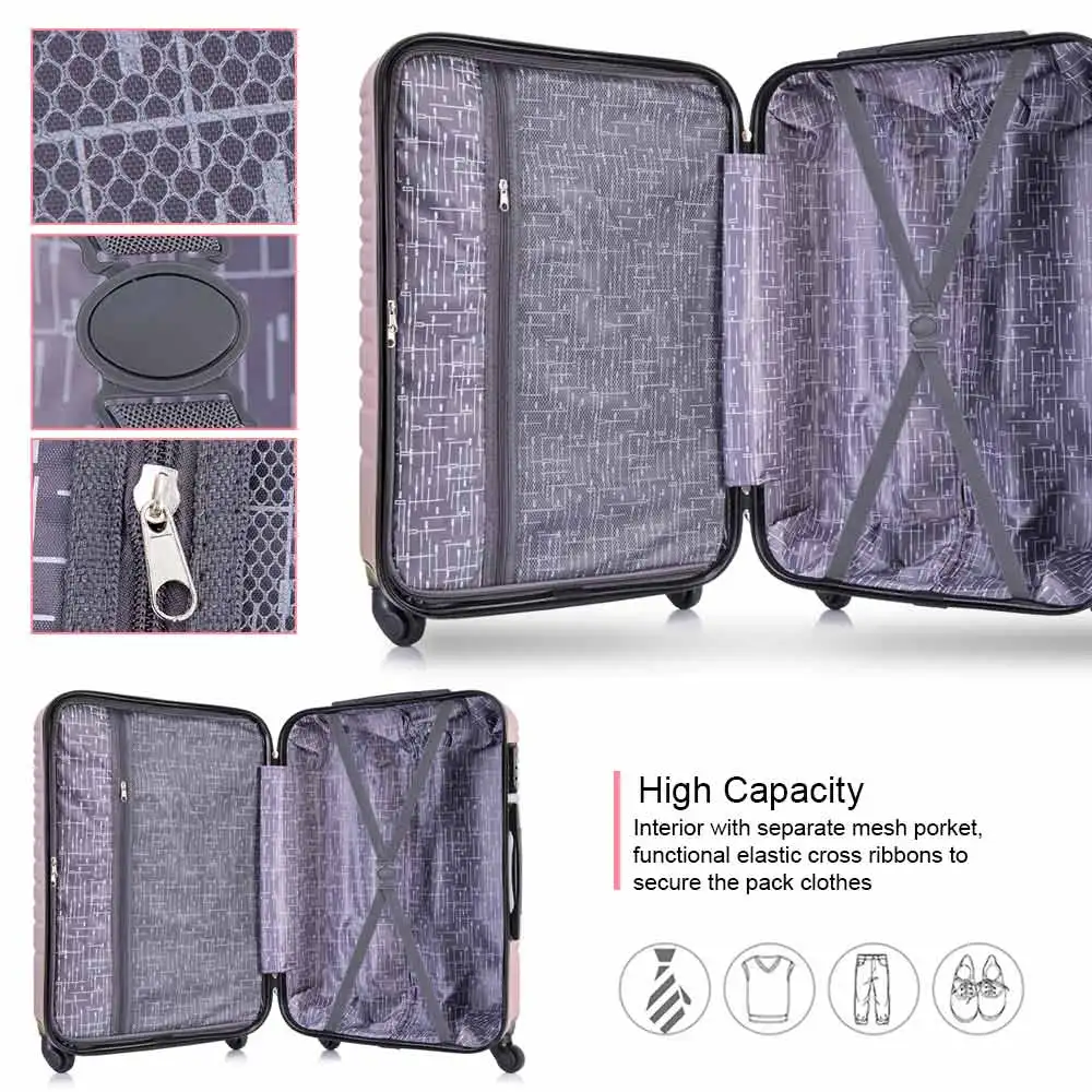 Free shipping for district 6 in US adjustable telescoping handle scientific design high capacity 3 pcs luggage set