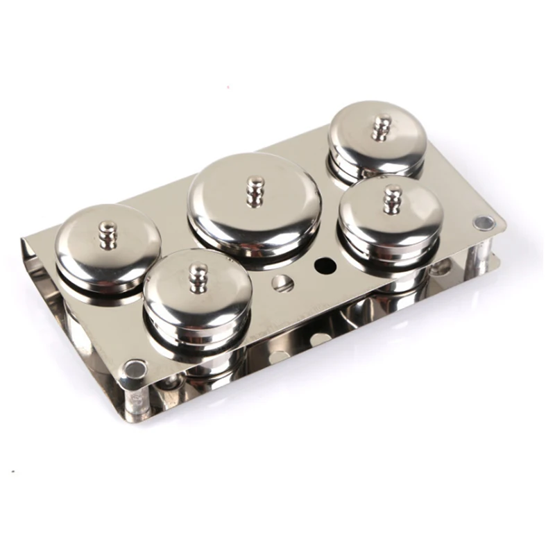 5PCS A Set Mini Stainless Steel Acrylic Nail Cups Crystal Metal Dappen Dish Liquid Powder Holder Container sterilizer tray