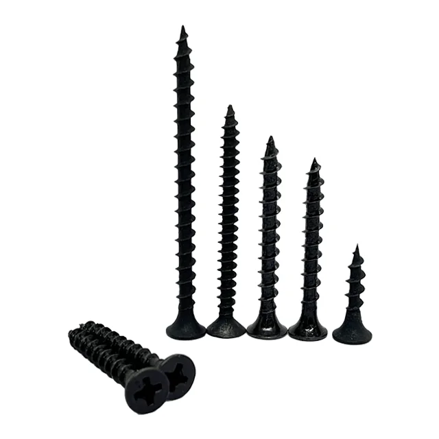 7# Factory Sale Drywall Screw Cross Countersunk Zinc Plated Black Steel Fast Cement Thread Tapping Screw 1 1/4 in stock
