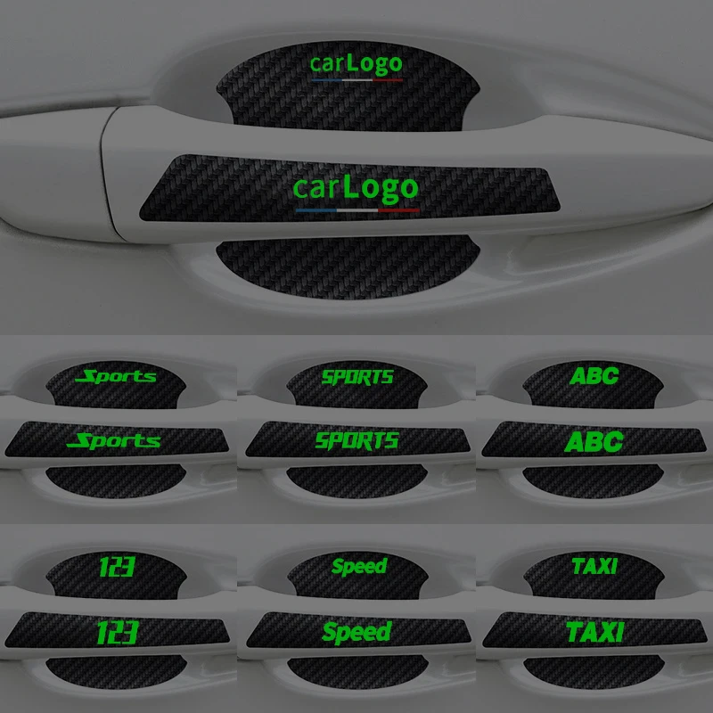 Car door handle carbon fiber protective film paint scratches anti-scratch sticker general modification decoration custom logo