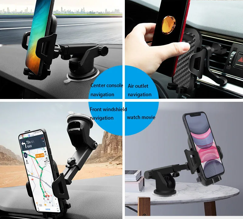 Phone  Holder Multifunctional Telescopic Air Vent Car Mount Mobile Phone Holder