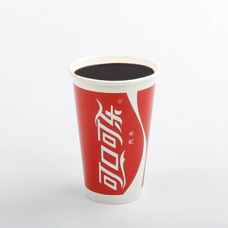 Custom LOGO Printed Takeaway Disposable Double PE Cold Drink Paper Cup