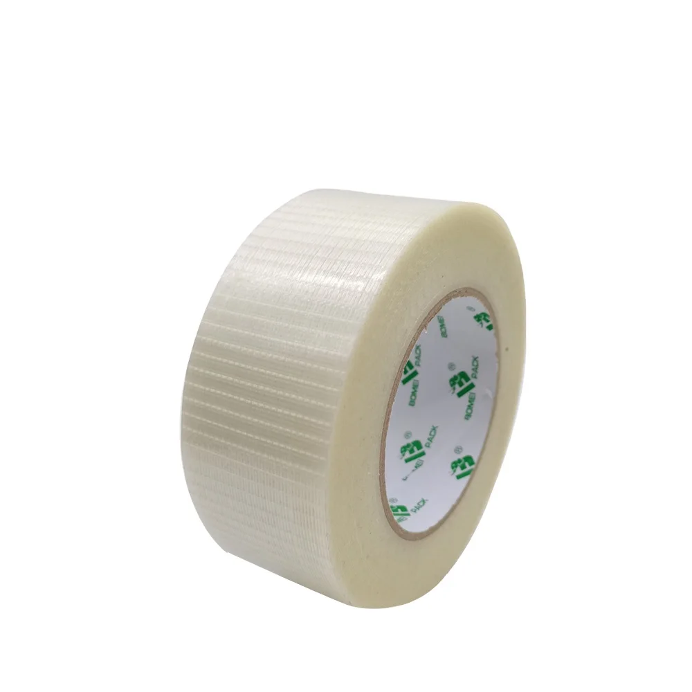Transparent cross fiberglass filament tape for heavy duty packing